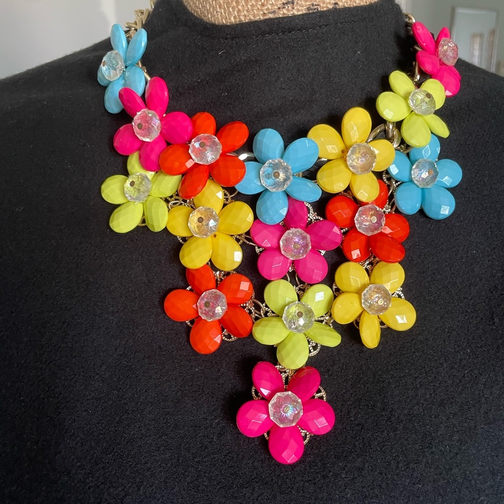 Floral Multicolor Statement Necklace